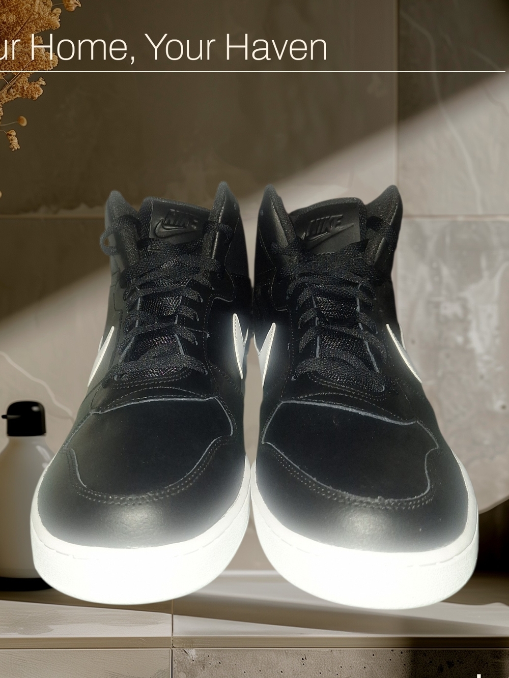 Nike Black and White Mid-Top Sneakers
